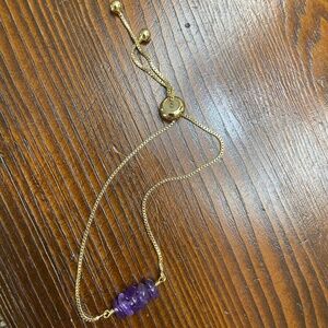 Gold and Purple Rock Bracelet